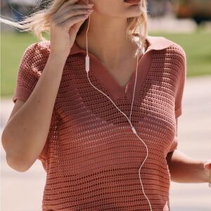 Varley Pink Knit Top